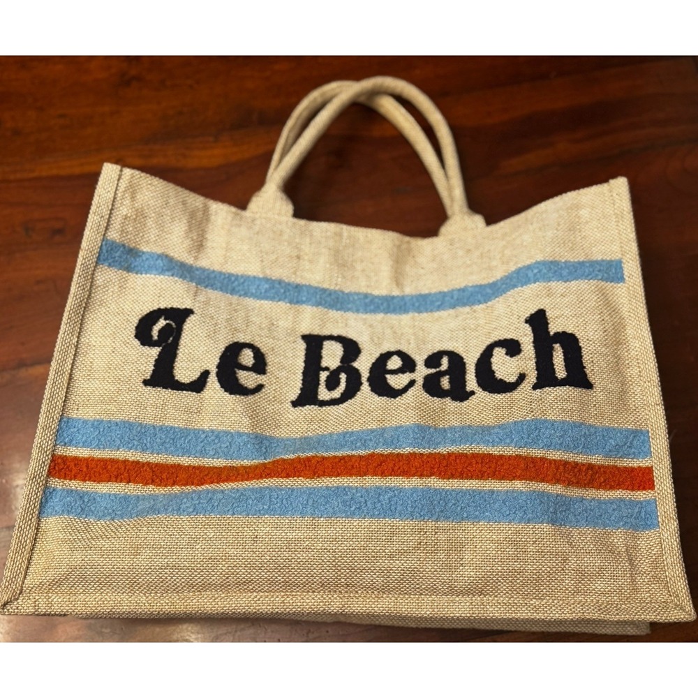Le Beach Jute Tote Bag by Shiraleah